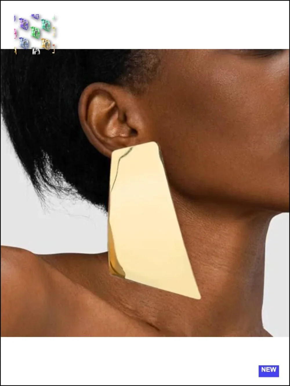 Chunky Gold Geometric Drop Dangle Statement Earrings Punk Jewelry